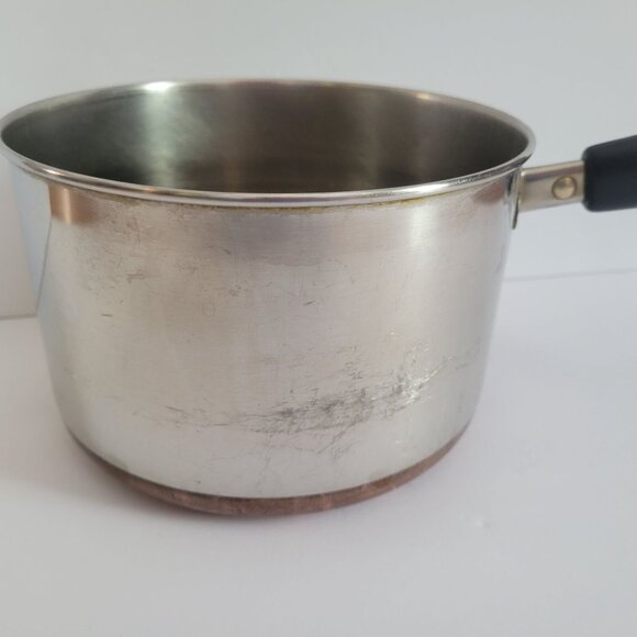 Revere Ware 2 Qt Stainless Steel & Copper Saucepan With Black Handle - Picture 2 of 6